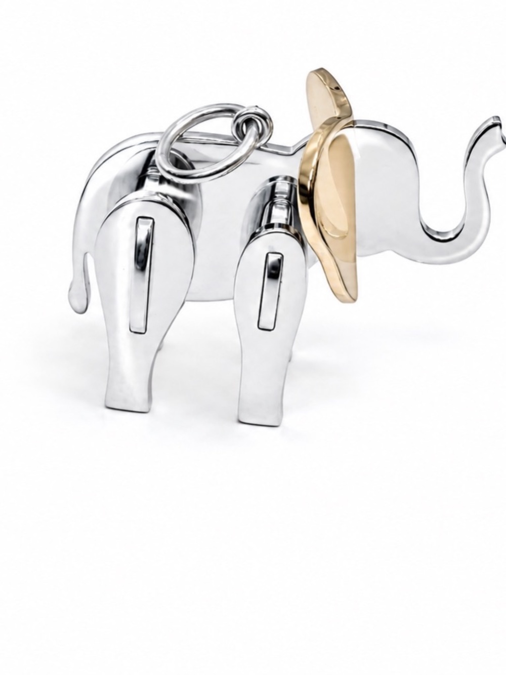 Tiffany & Co Save the Wild LARGE Two Tone Elephant Charm Silver Rose Gold